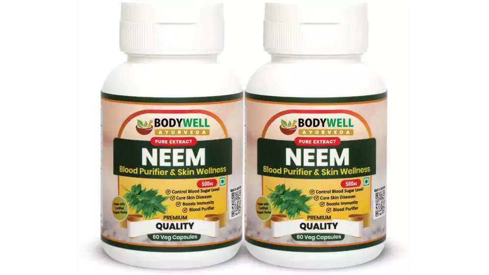 Bodywell Neem Pure Extract 500Mg Capsules (60caps, Pack of 2)