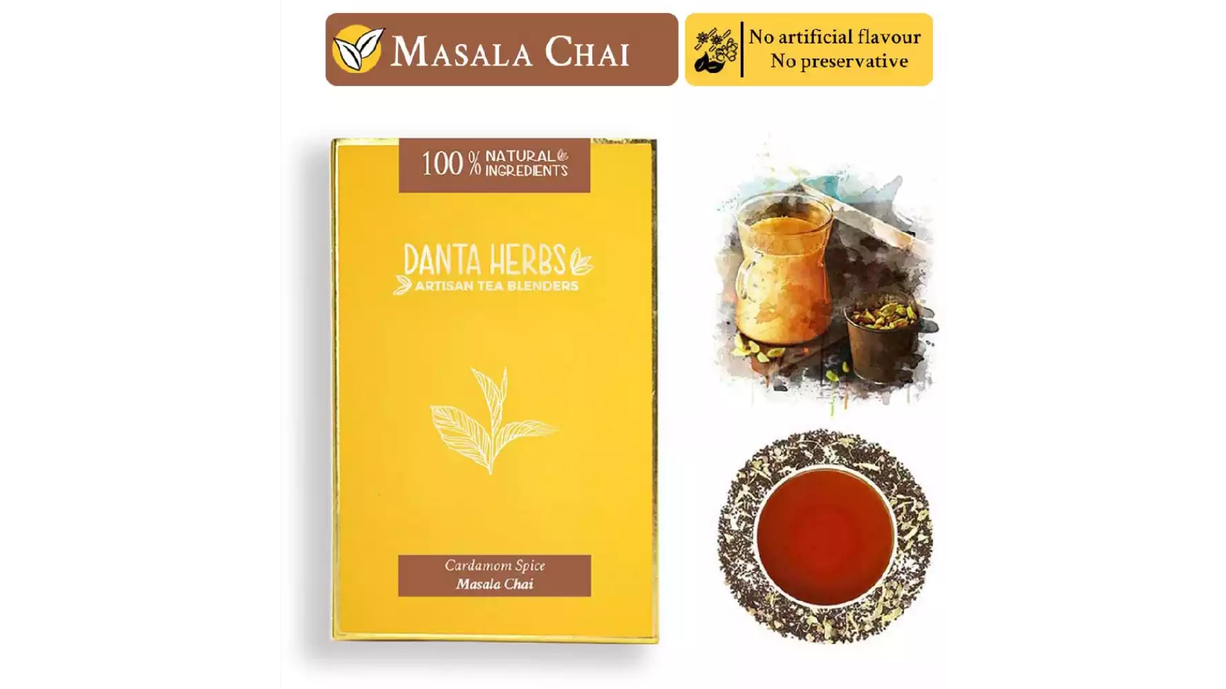 Danta Herbs Cardamom Spice Masala Chai (100g)