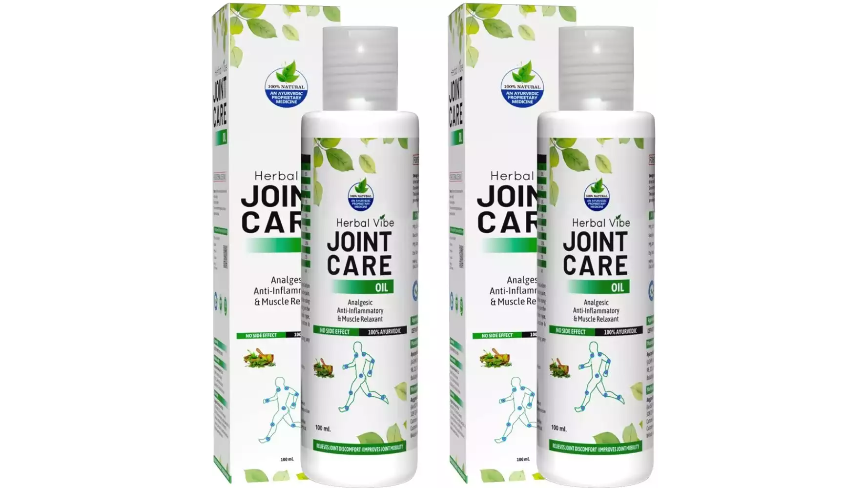 Herbal Vibe Pain Relief Oil Joint Care (100ml, Pack of 2)