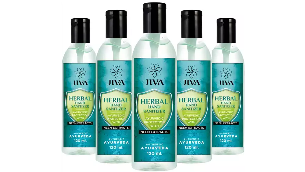 Jiva Ayurveda Hand Sanitizer (120ml, Pack of 5)