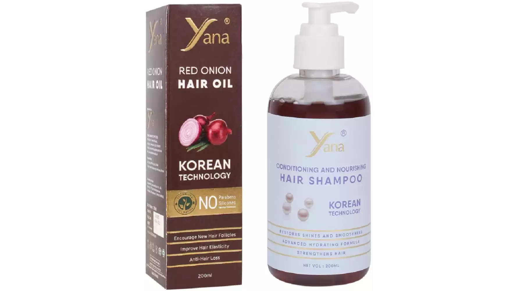 Yana Red Onion Hair Oil With Conditioning And Nourishing Shampoo (1Pack)