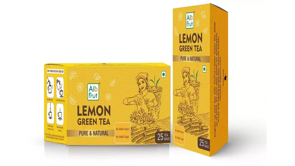 Alo Frut Lemon Green Tea Pure & Natural 25 Tea Bags (100g)
