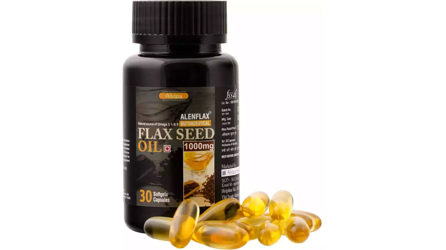 Alvizia Alenflax Flaxseed Oil 1000 Mg Capsules (30caps)