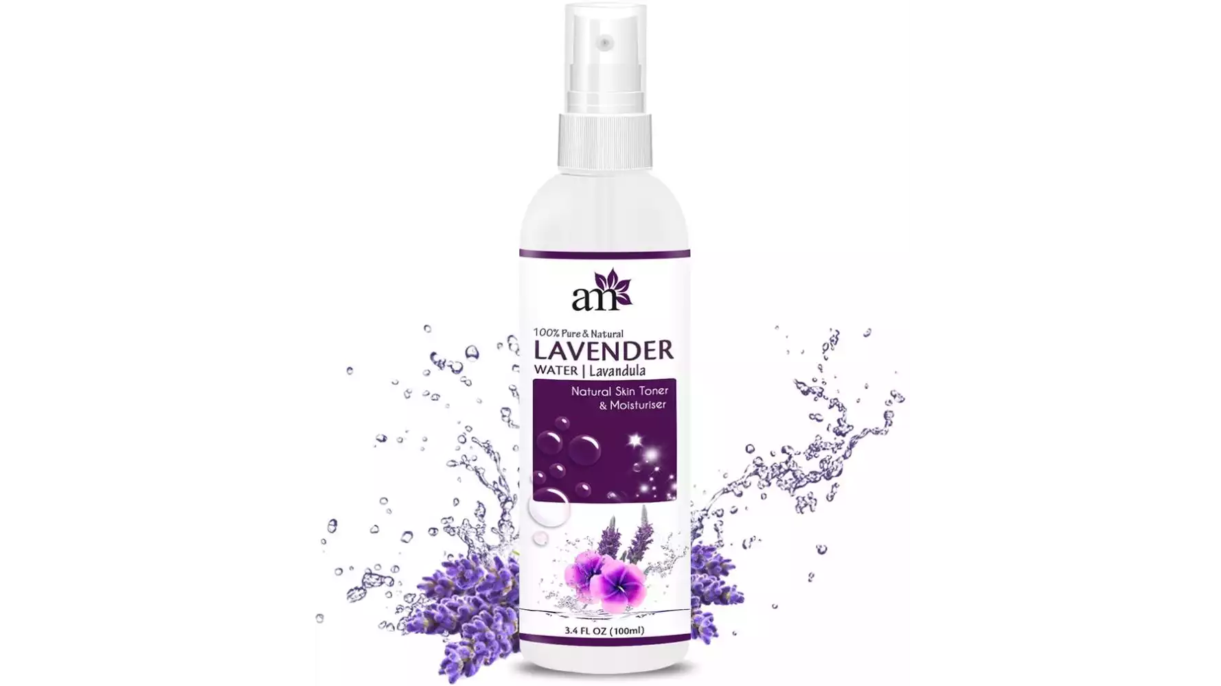 AromaMusk 100% Pure & Natural Premium French Lavender Water Toner For Skin, Hair & Face (No Alcohol, Chemical & Paraben Free ) (100ml)