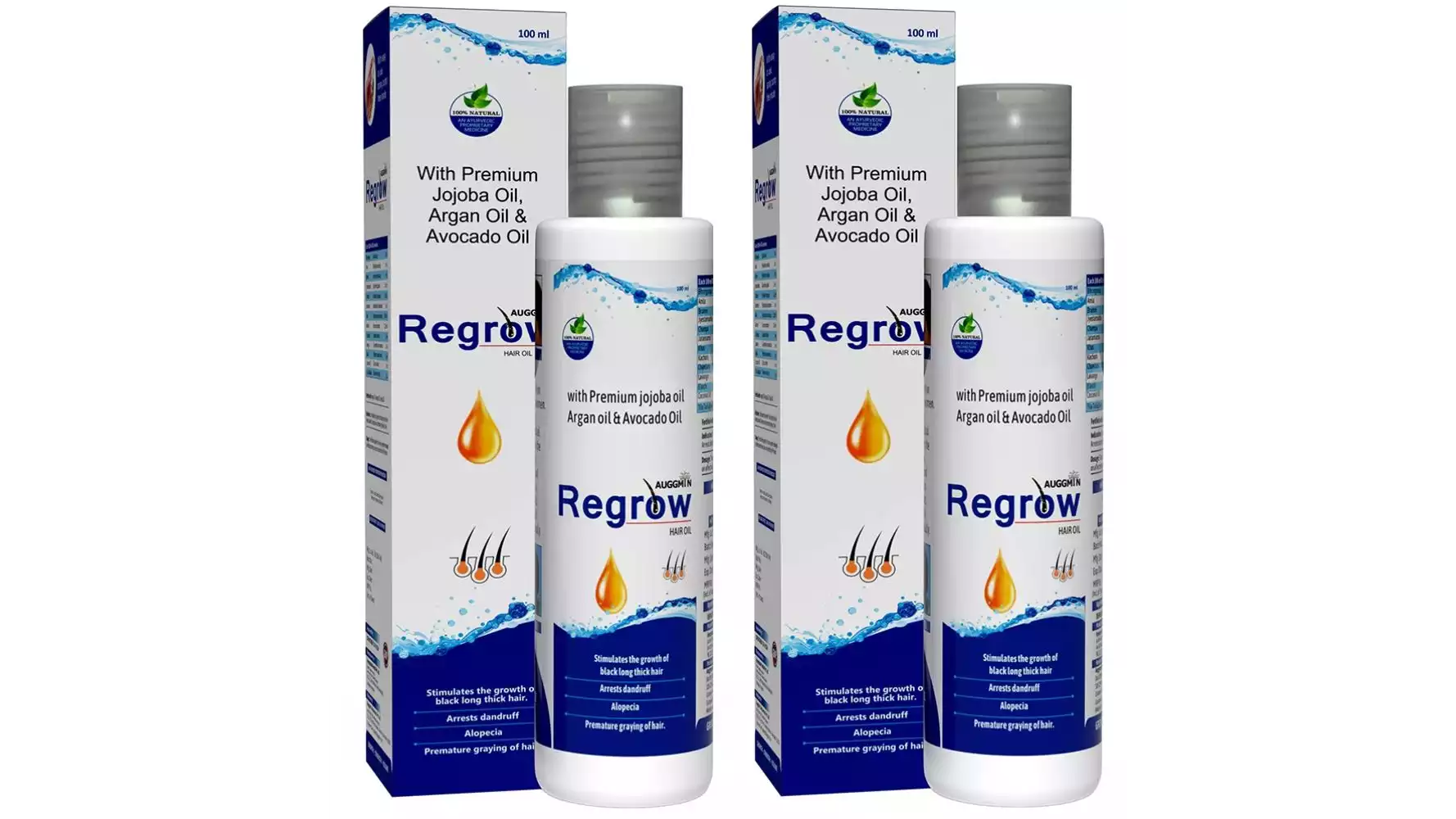 Auggmin Regrow Hair Oil - Hair Growth Oil (100ml, Pack of 2)