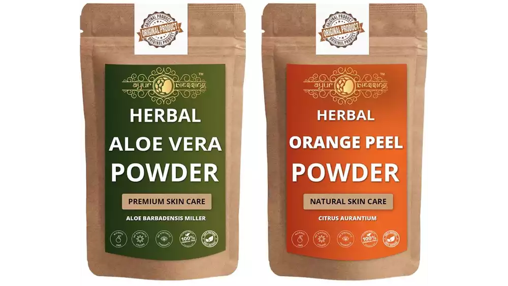 Ayur Blessing Aloe Vera Leaf and Orange Peel Powder Combo Pack (1Pack)