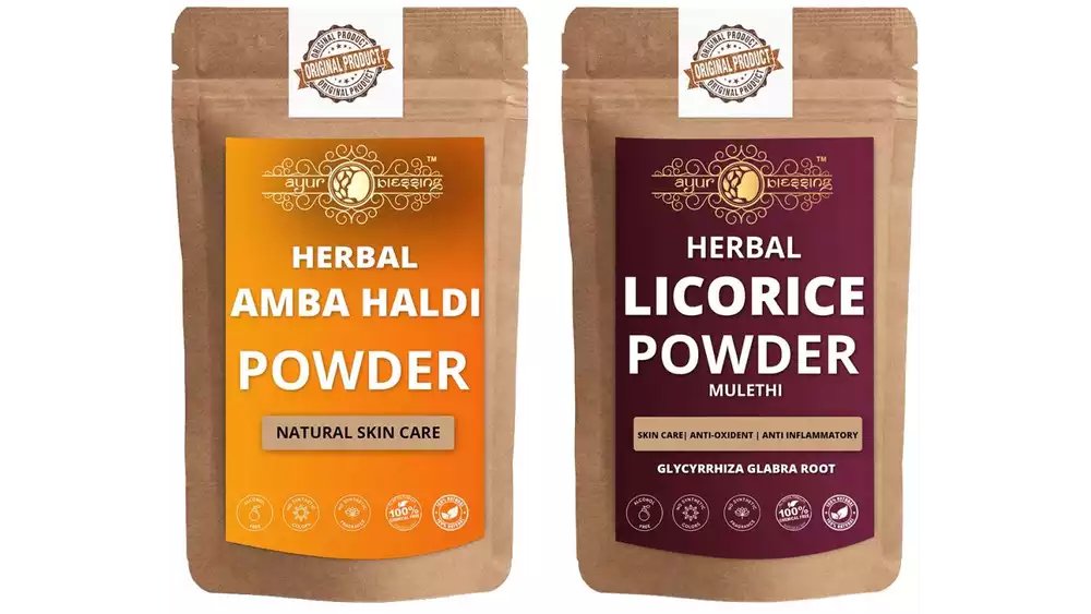 Ayur Blessing Amba Haldi and Licorice Powder Combo Pack (1Pack)