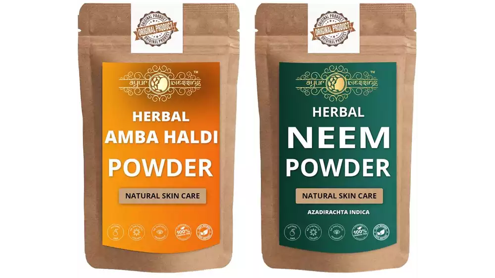 Ayur Blessing Amba Haldi and Neem Powder Combo Pack (1Pack)