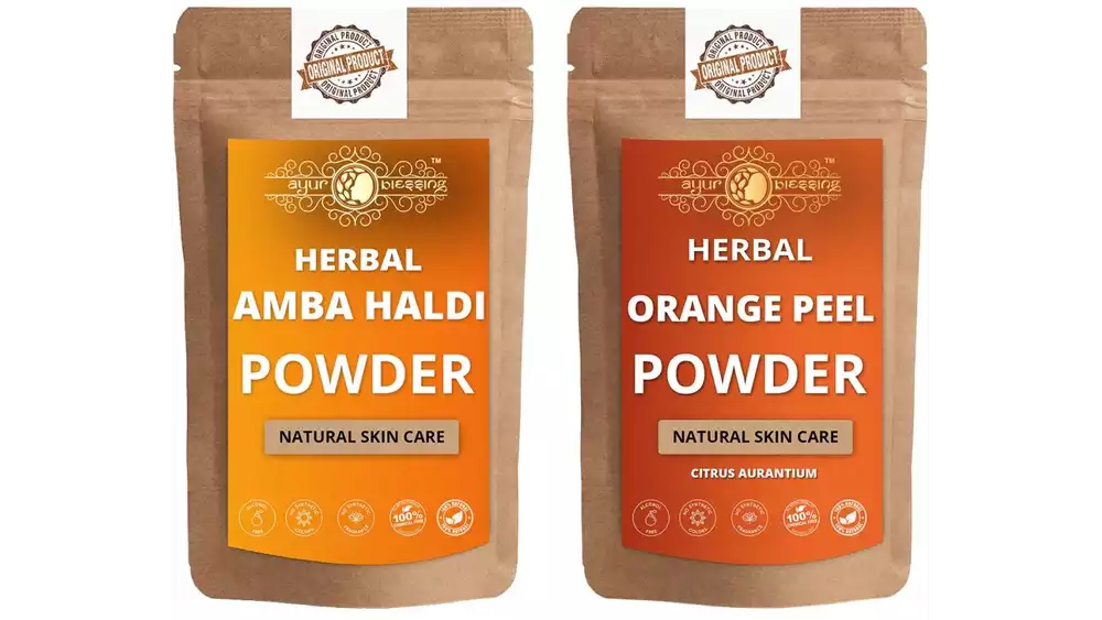 Ayur Blessing Amba Haldi and Orange Peel Powder Combo Pack (1Pack)