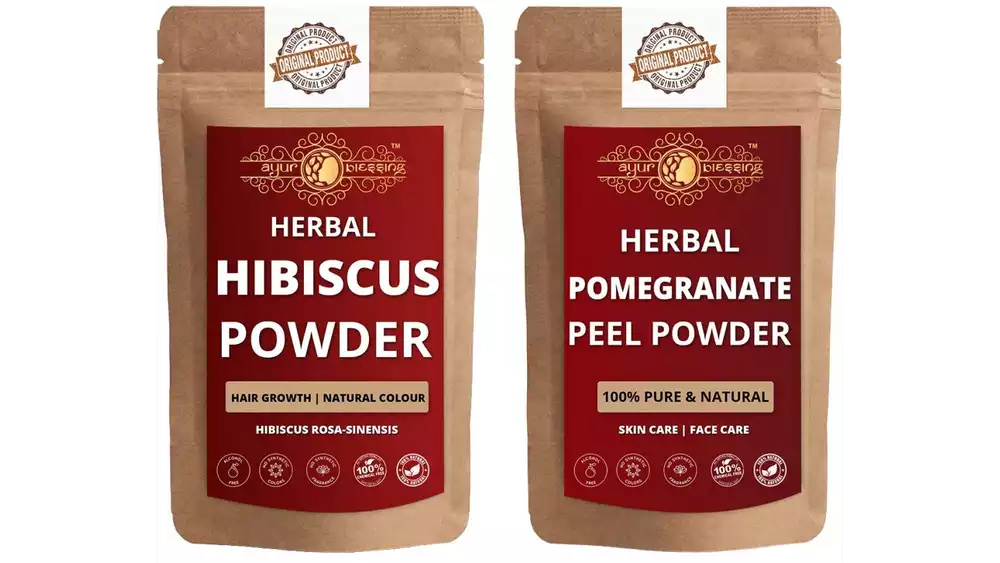 Ayur Blessing Hibiscus And Pomegranate Peel Powder Combo Pack (1Pack)