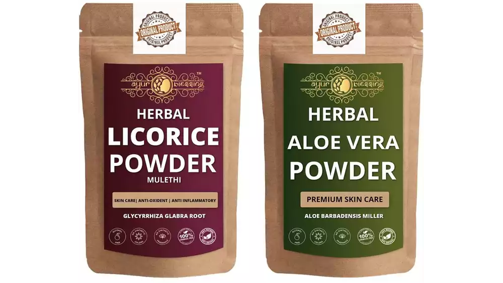 Ayur Blessing Licorice and Aloe Vera Powder Combo Pack (1Pack)