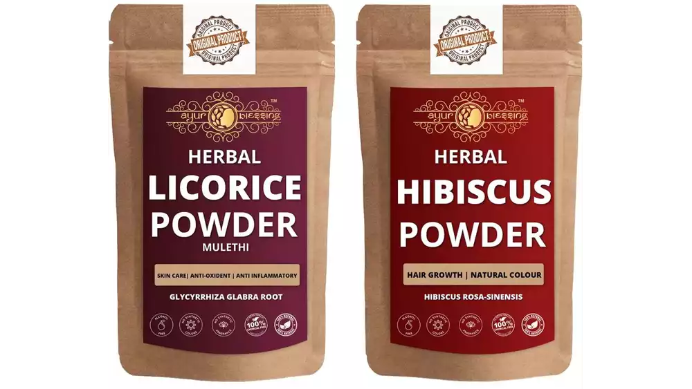 Ayur Blessing Licorice And Hibiscus Powder Combo Pack (1Pack)