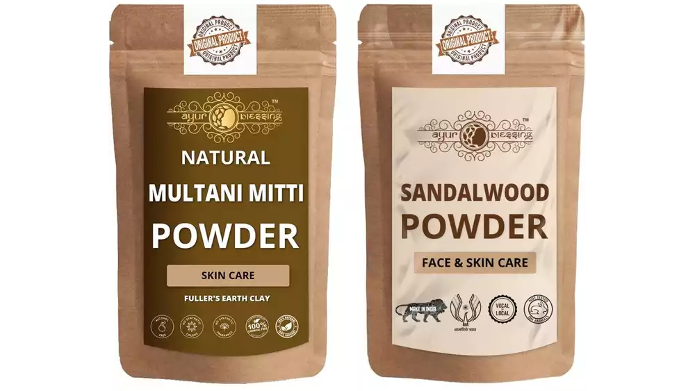 Ayur Blessing Multani Mitti and Chandan Powder Combo Pack (1Pack)