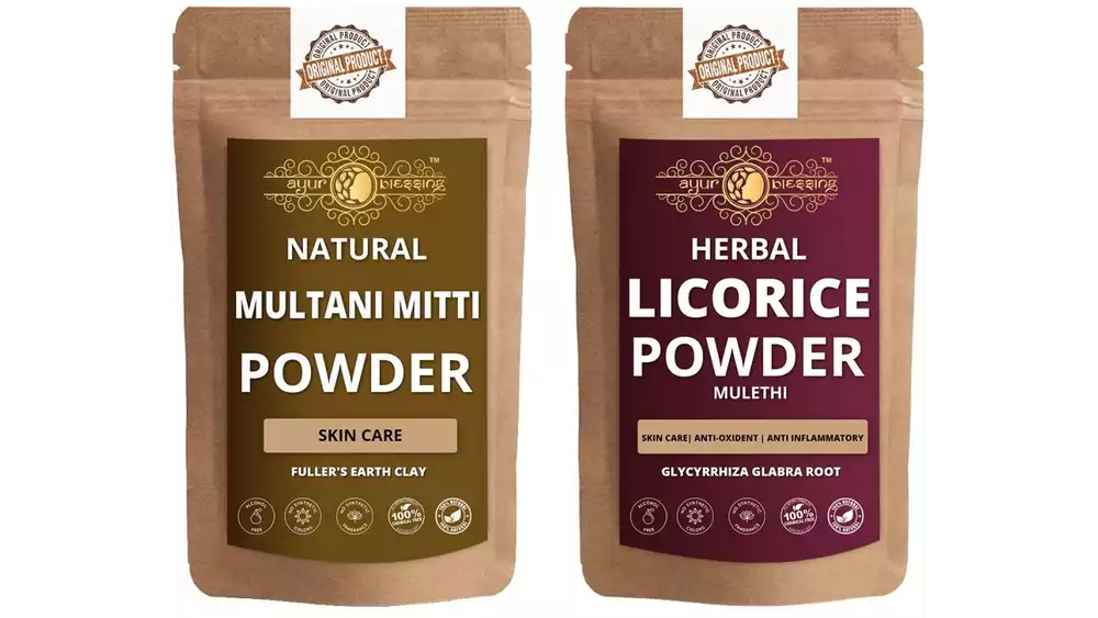 Ayur Blessing Multani Mitti And Licorice Powder Combo Pack (1Pack)