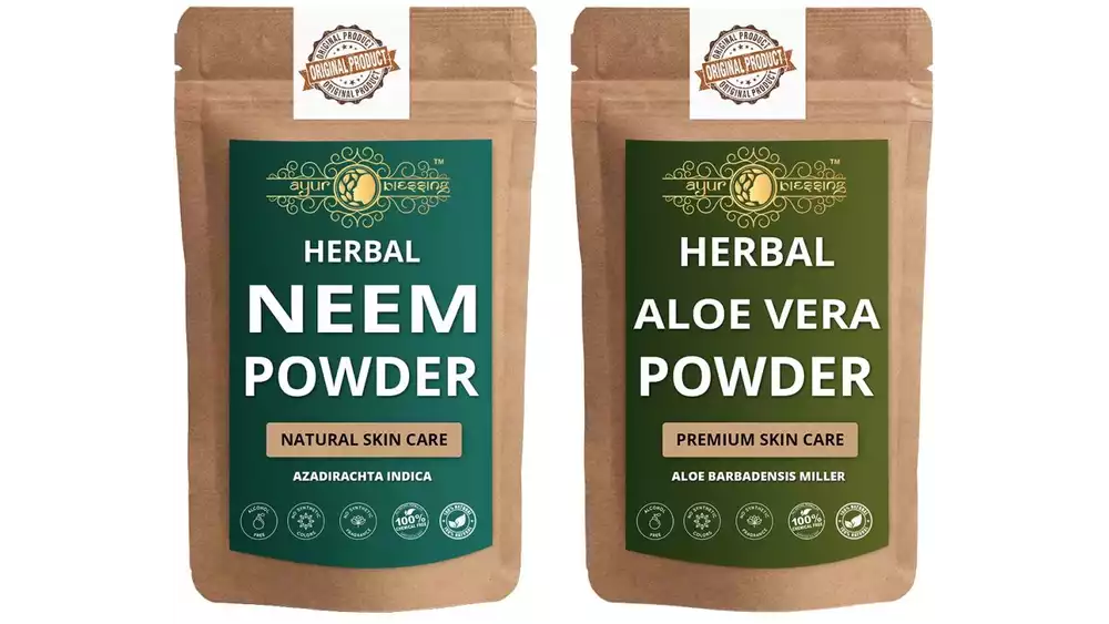Ayur Blessing Neem and Aloe Vera Leaf Powder Combo Pack (1Pack)