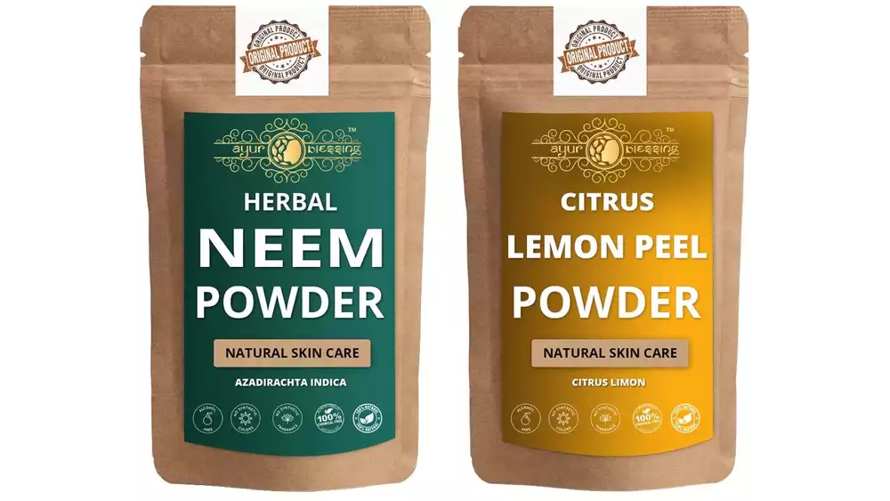 Ayur Blessing Neem Leaf And Lemon Peel Powder Combo Pack (1Pack)