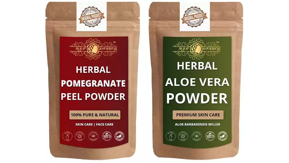 Ayur Blessing Pomegranate Peel and Aloe Vera Leaf Powder Combo Pack (1Pack)