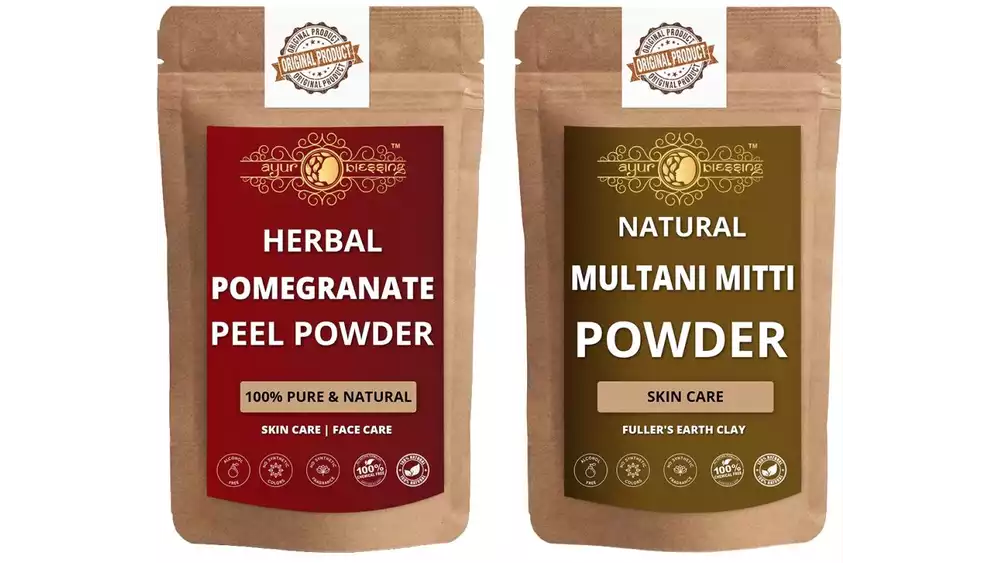 Ayur Blessing Pomegranate Peel And Multani Mitti Powder Combo Pack (1Pack)