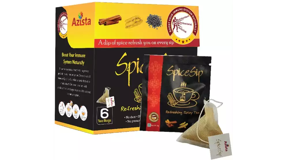 Azista Spice Sip Immunity Boosting Herbal Tea (6Dip, Pack of 10)