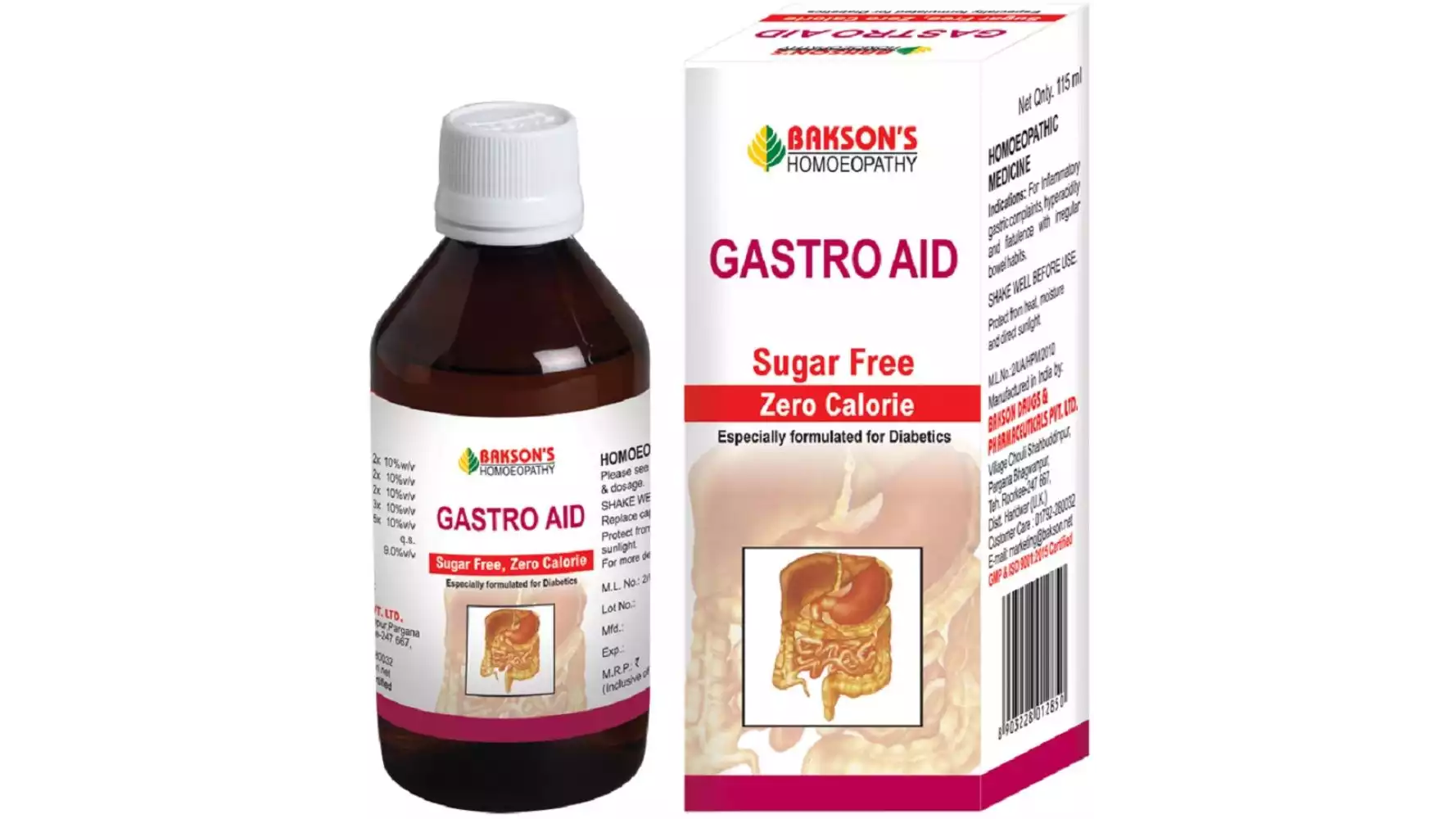 Bakson Gastro Aid Syrup (Sugar Free) (115ml)