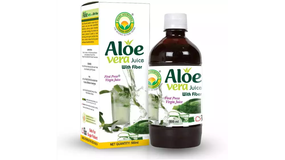 Basic Ayurveda Aloe Vera Juice (Sugar Free Fiber) (500ml)