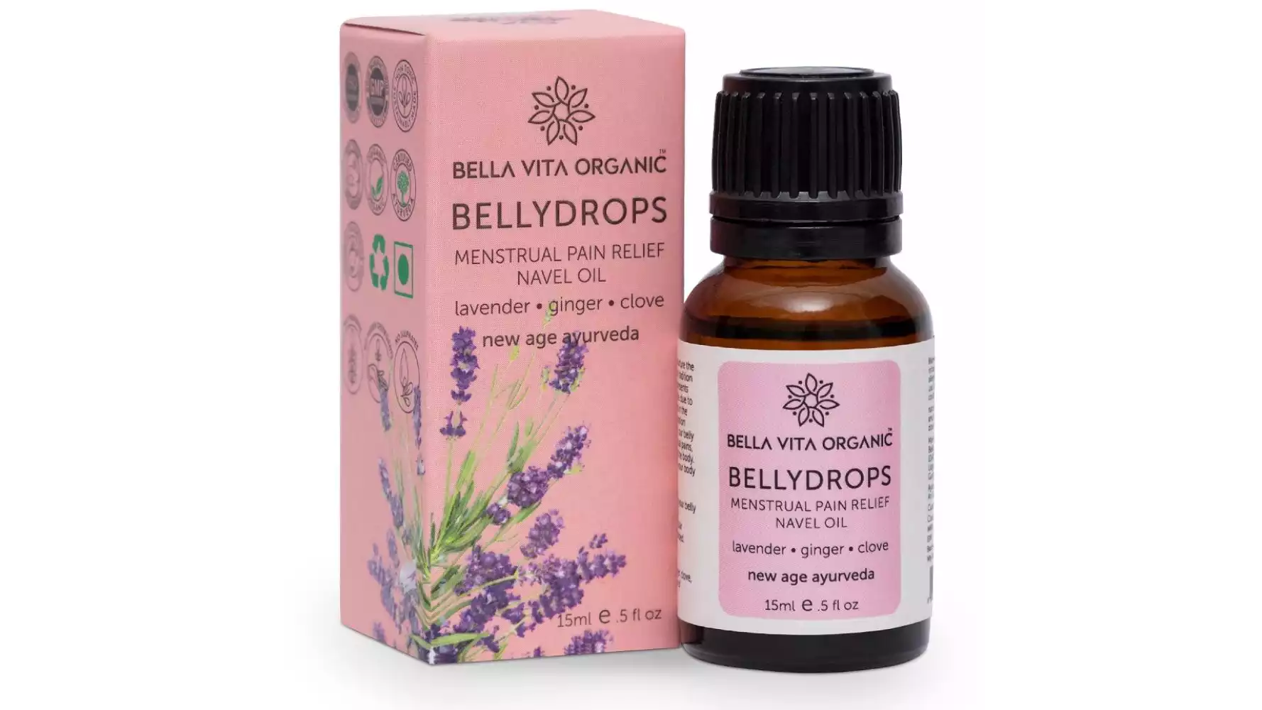 Bella Vita Organic Belly Drops Menstrual Pain Relief Navel Oil (15ml)