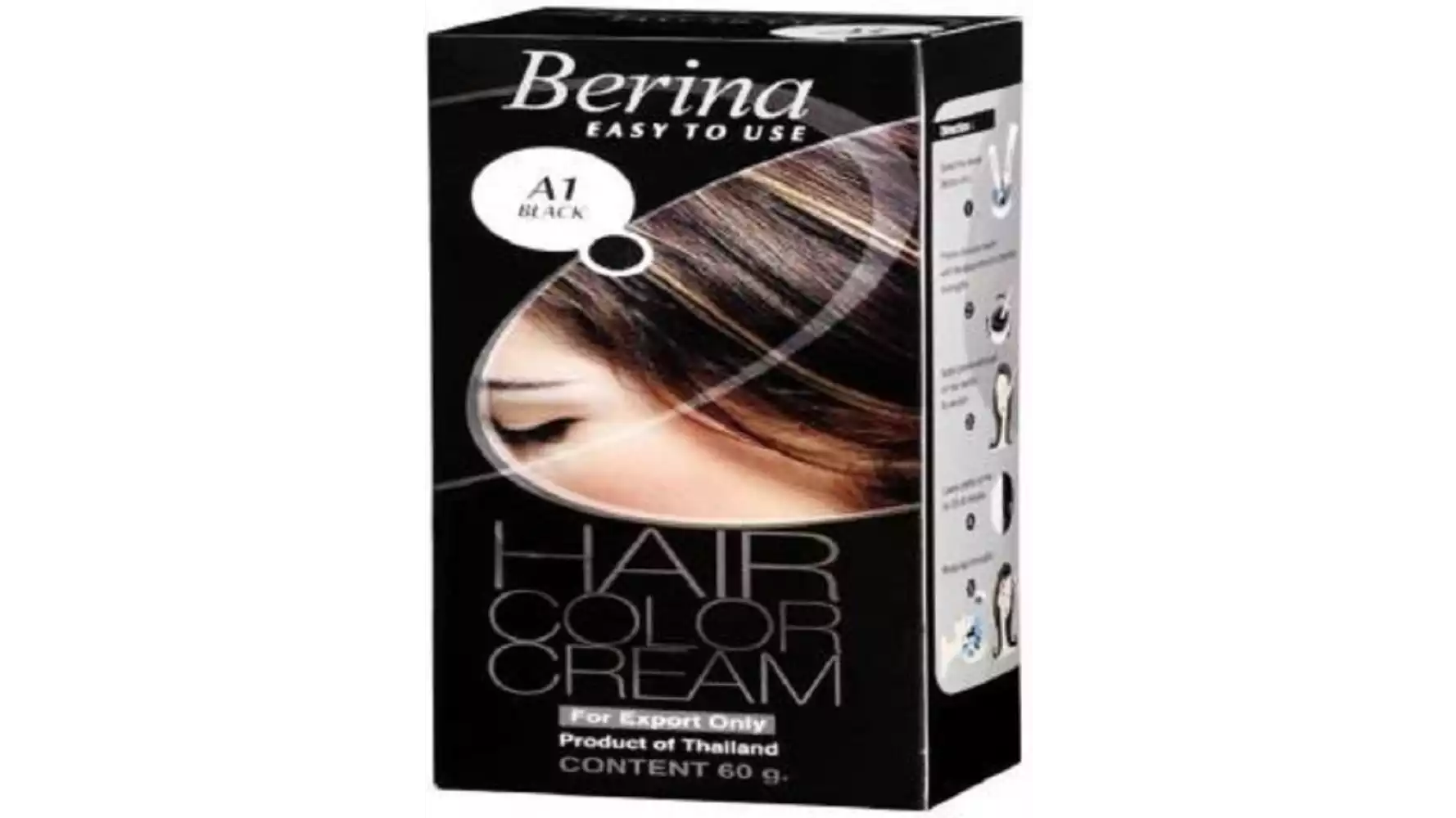 Berina Hair Color Cream (Black)-1 (120g)