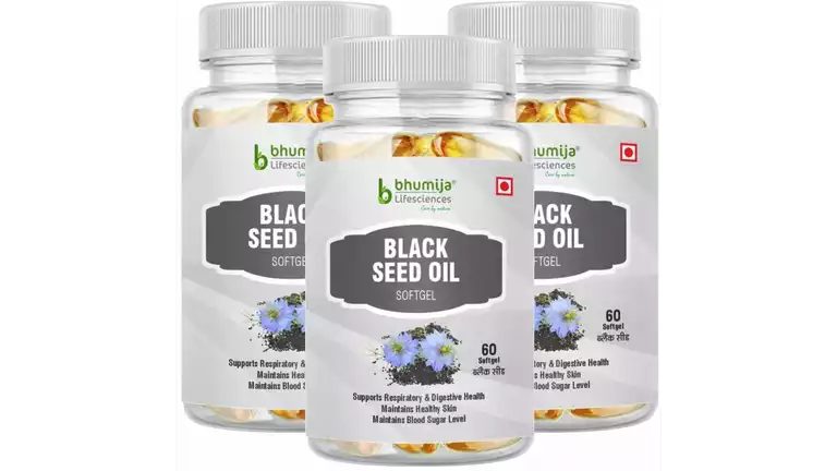 Bhumija Black Seed (Kalaunji) Oil 500Mg Softgel Capsule (60caps, Pack of 3)