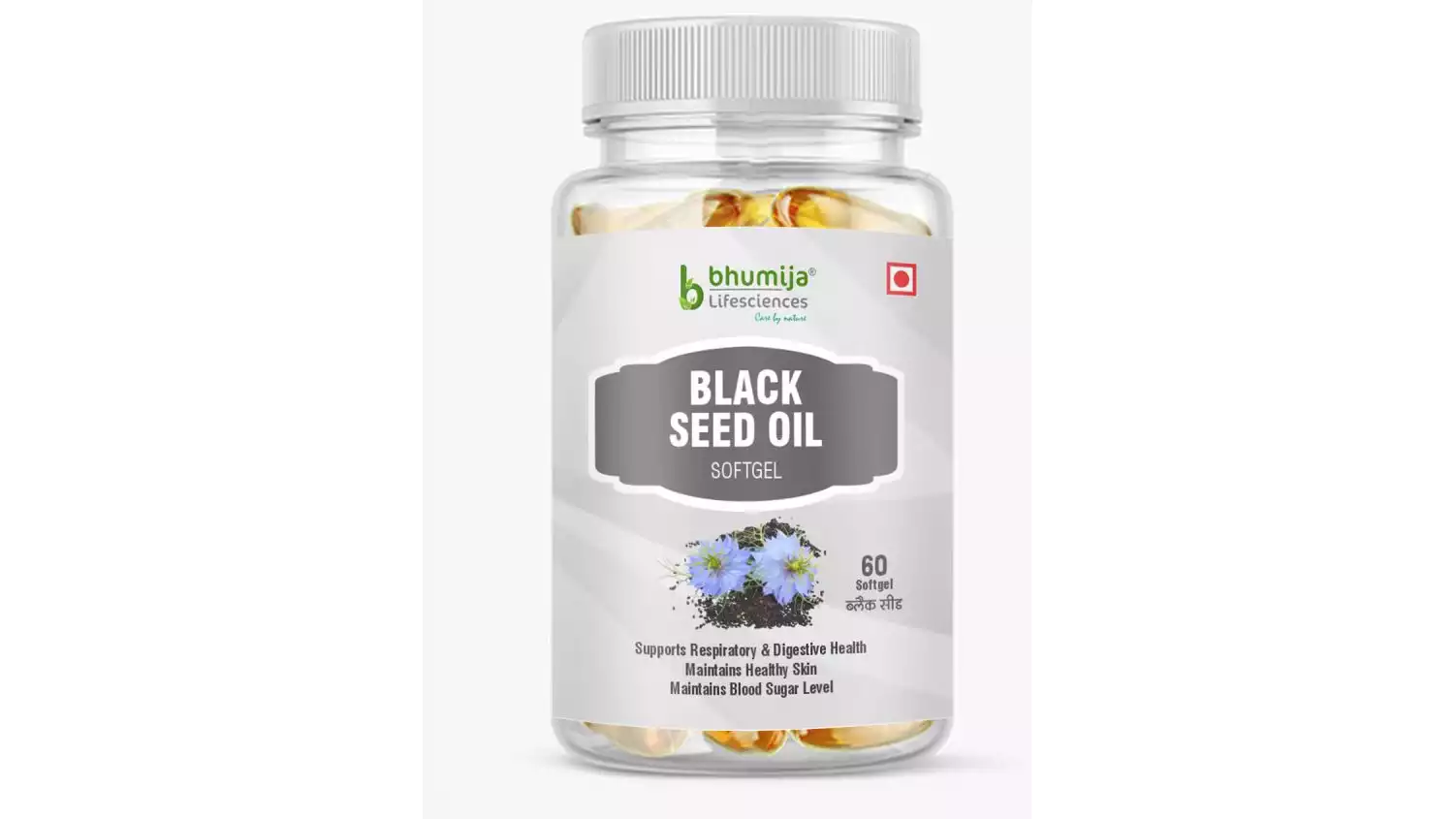 Bhumija Black Seed (Kalaunji) Oil 500Mg Softgel Capsule (60caps)