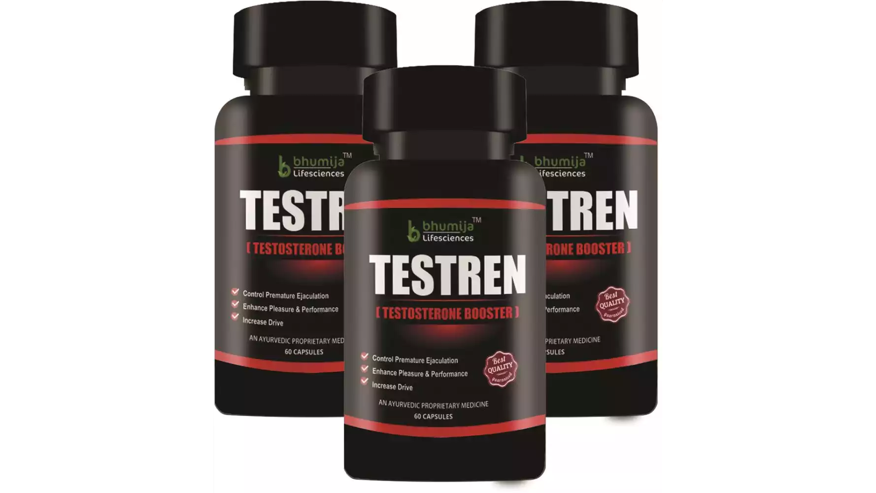Bhumija Testren (Testosterone Booster) Capsule (60caps, Pack of 3)