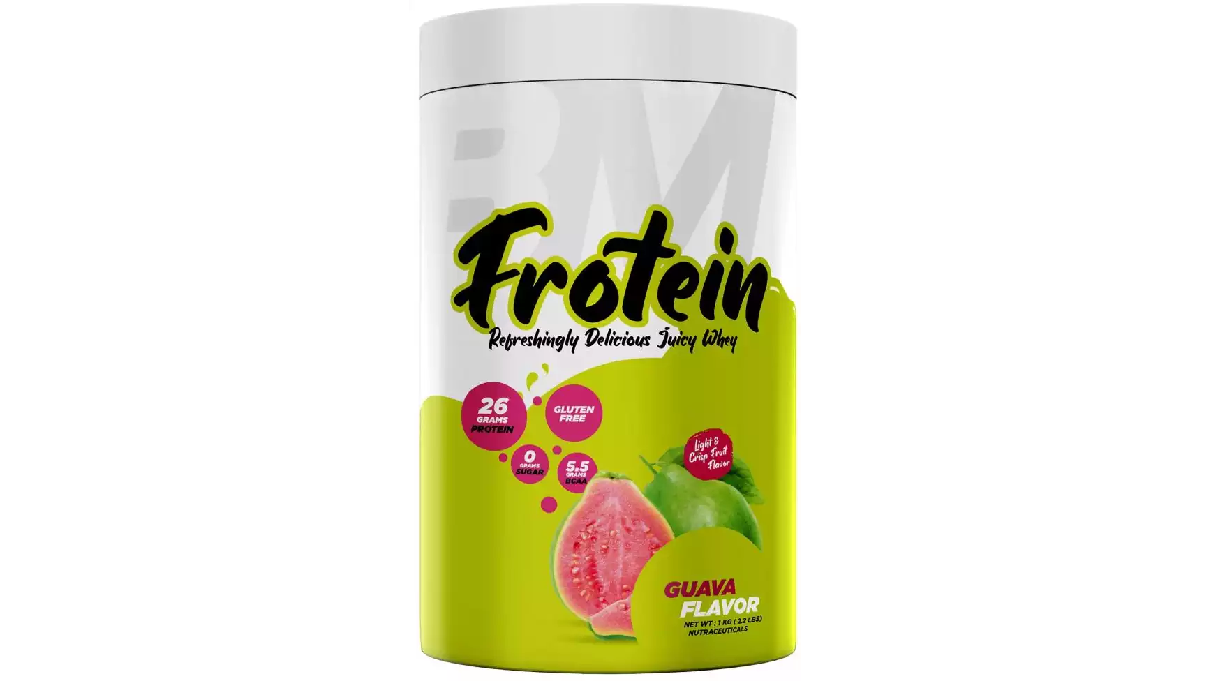 Bigmuscles Nutrition Frotein 26G Refreshing Hydrolysed Whey Protein Isolate Guava (1kg)