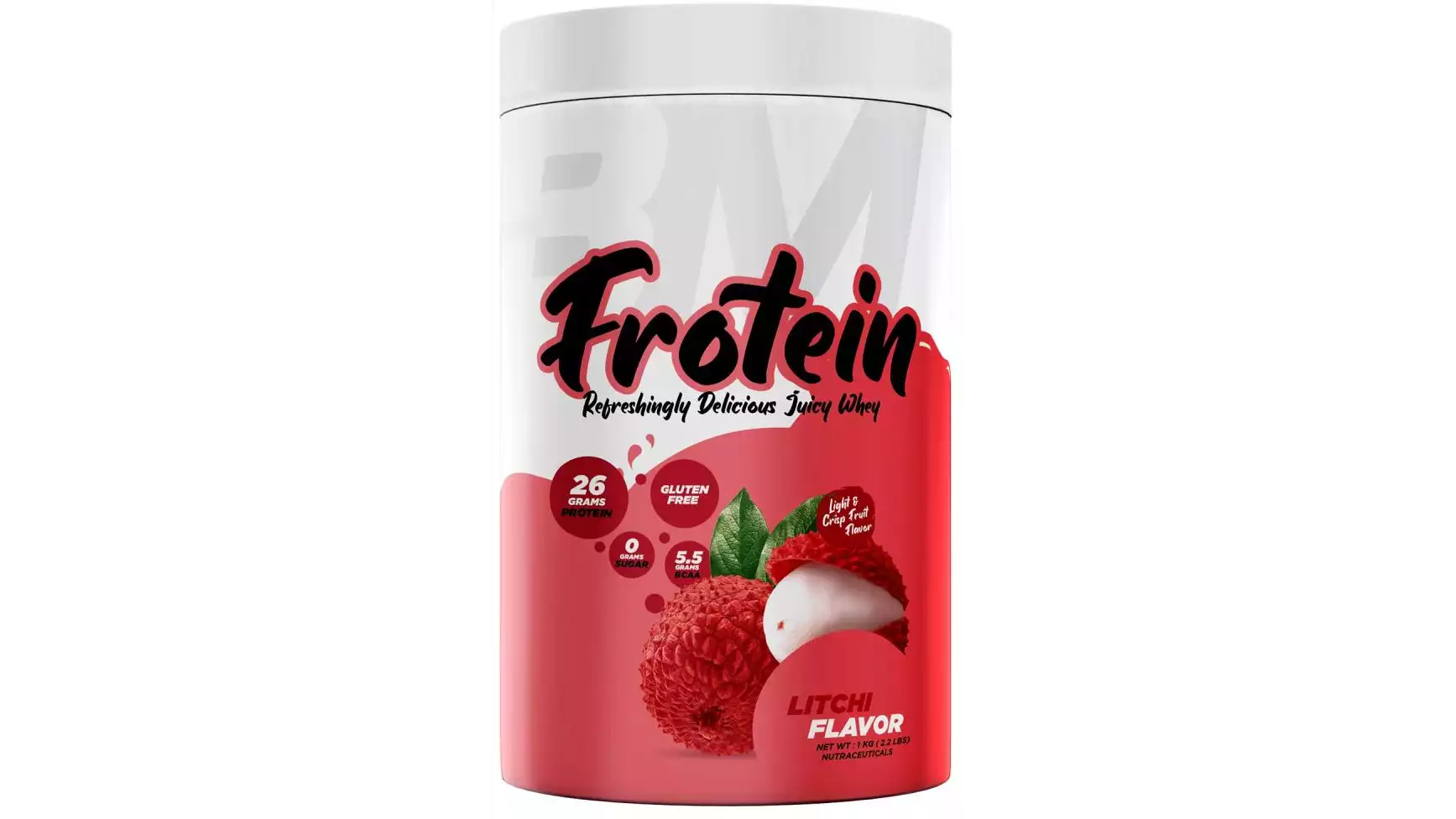 Bigmuscles Nutrition Frotein 26G Refreshing Hydrolysed Whey Protein Isolate Litchi (1kg)