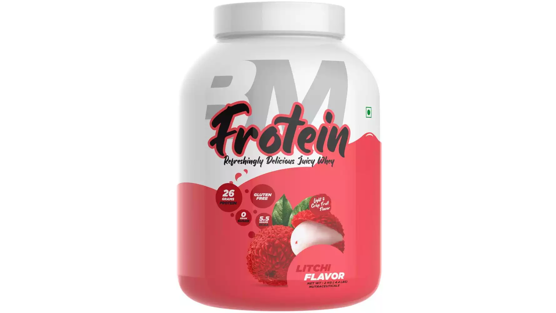 Bigmuscles Nutrition Frotein 26G Refreshing Hydrolysed Whey Protein Isolate Litchi (2kg)