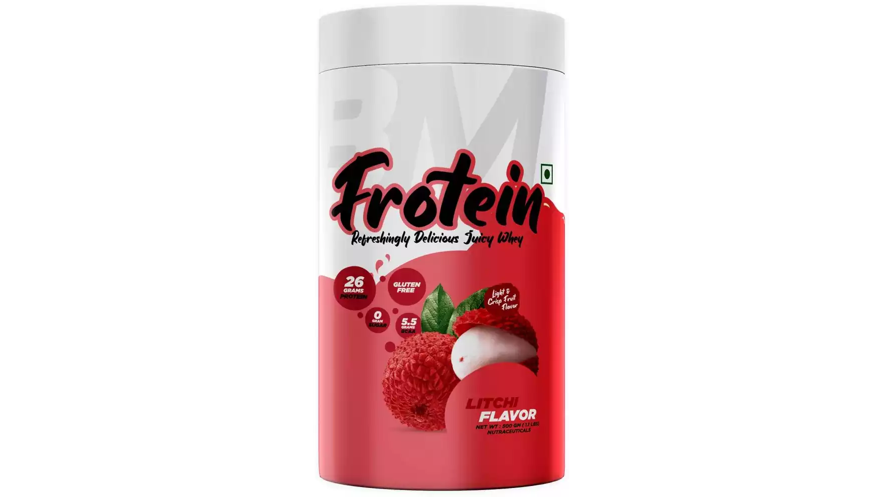 Bigmuscles Nutrition Frotein 26G Refreshing Hydrolysed Whey Protein Isolate Litchi (500g)