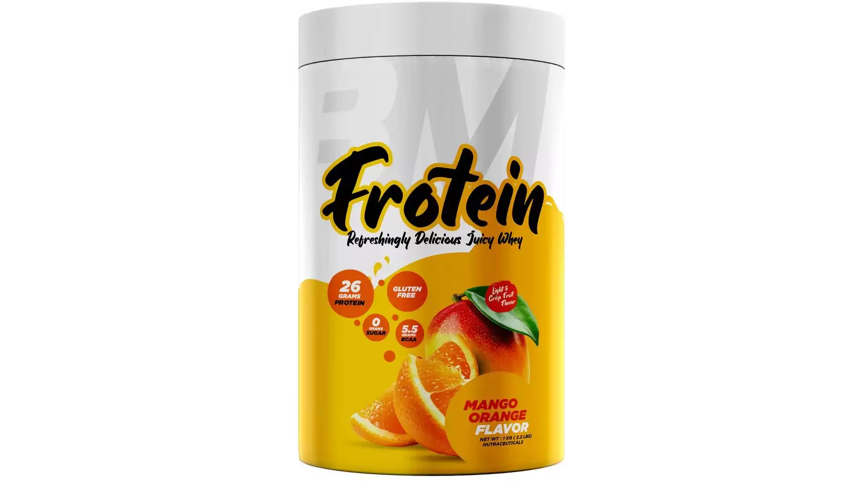 Bigmuscles Nutrition Frotein 26G Refreshing Hydrolysed Whey Protein Isolate Orange Mango (1kg)