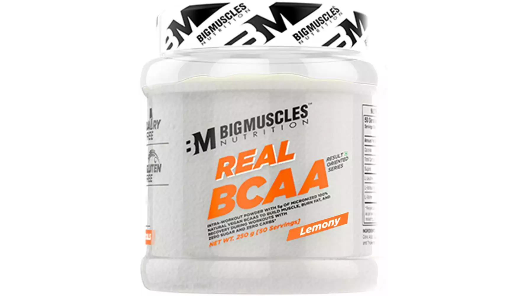 Bigmuscles Nutrition Real Bcaa 100% Micronized Vegan Muscle Recovery & Endurance Powder Lemon (250g)