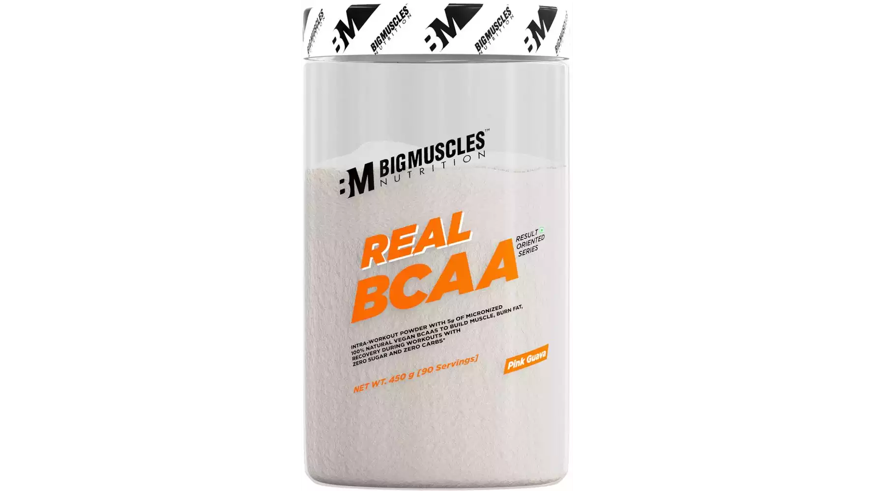 Bigmuscles Nutrition Real Bcaa 100% Micronized Vegan Muscle Recovery & Endurance Powder Pink Guava (450g)