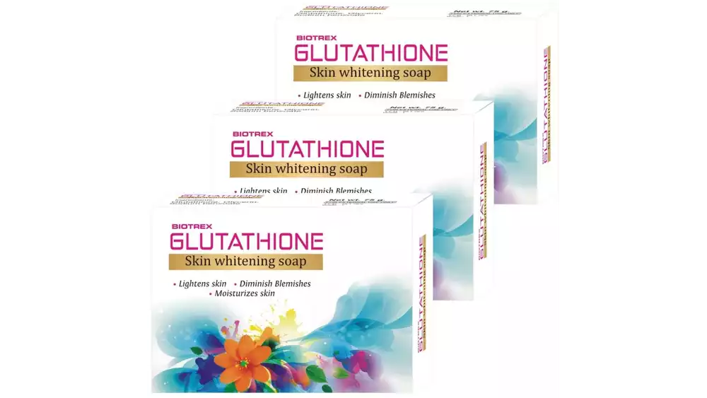Biotrex Glutathione Skin Whitening Soap (75g, Pack of 3)