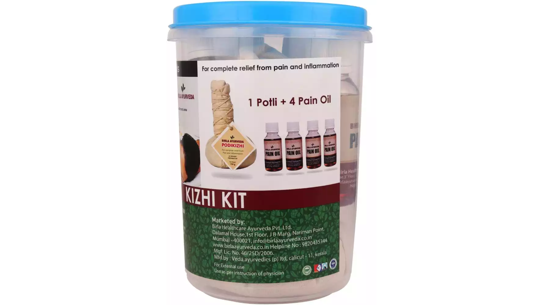 Birla Ayurveda Kizhi Kit (1 Potli & 4 Pain Oil) (1Pack)