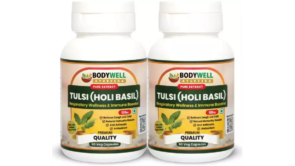 Bodywell Tulsi Pure Extract 500Mg Capsules (60caps, Pack of 2)