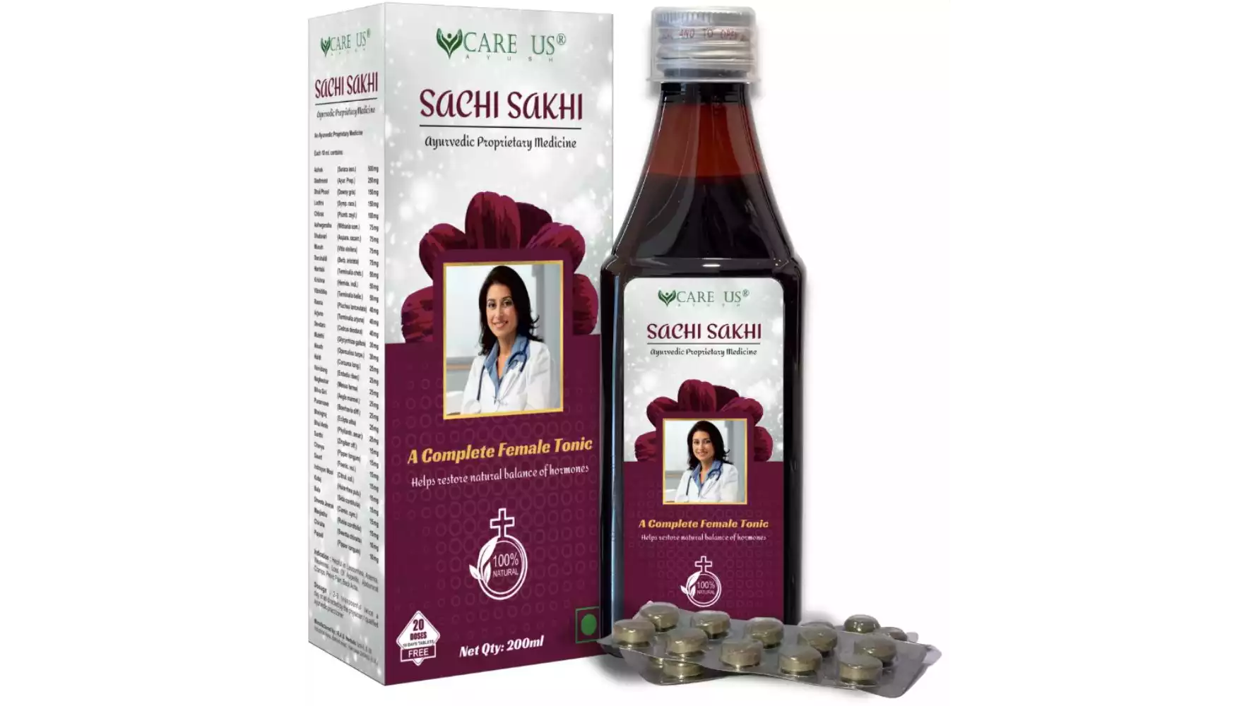 Care Us Sachi Sakhi Syrup (20 Tablets Free) (200ml)