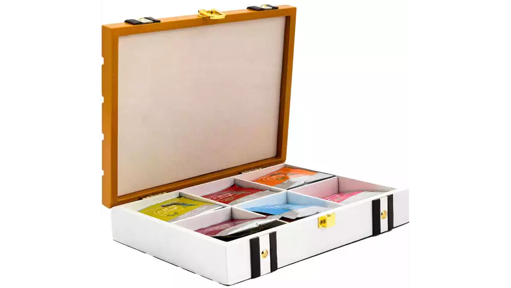 Chai Craft Wooden Tea Gifting Box (Camel Colour) (30Sachet)