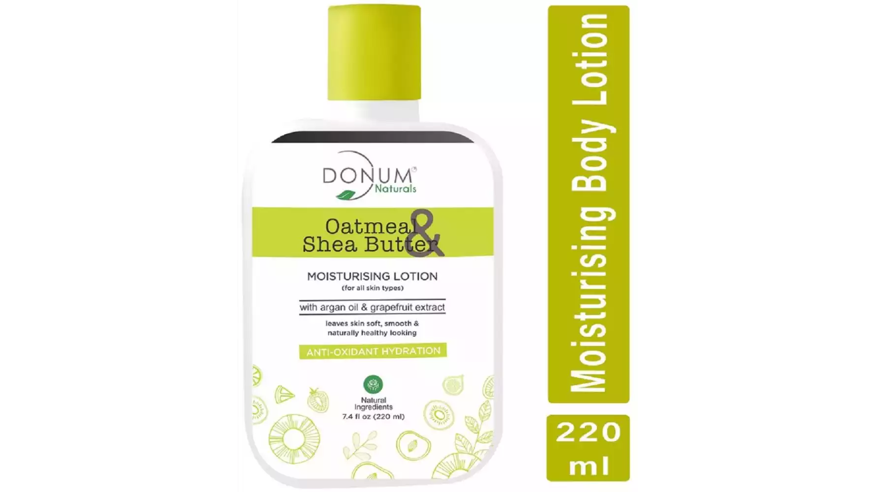 Donum Naturals Deep Moisturizing And Skin Brightening Body Lotion With Oatmeal And Shea Butter For Silky Smooth Skin (Paraben-Free) (220ml)