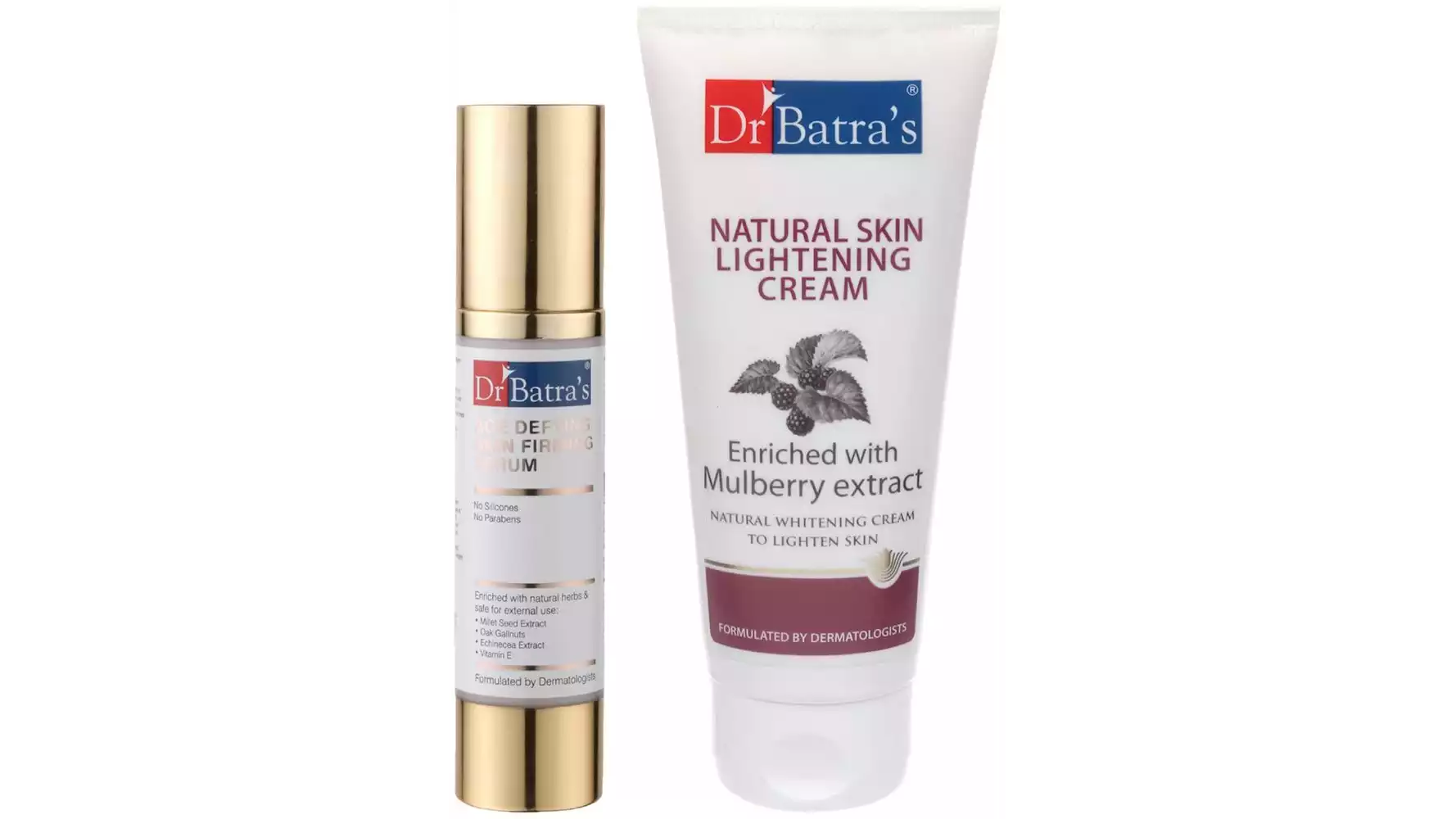 Dr Batras Age Defying Skin Firming Serum & Natural Skin Lightening Cream Combo (1Pack)