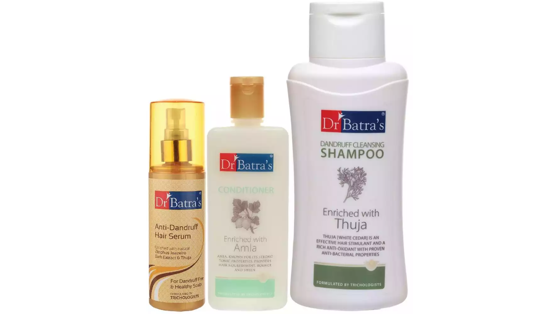 Dr Batras Anti Dandruff Hair Serum, Conditioner And Dandruff Cleansing Shampoo Combo (125ML+200ML+500ML) (1Pack)