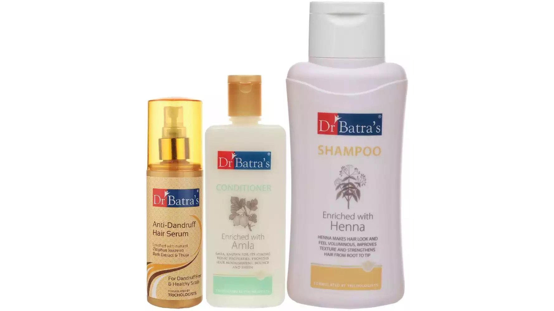 Dr Batras Anti Dandruff Hair Serum, Conditioner And Normal Shampoo Combo (125ML+200ML+500ML) (1Pack)