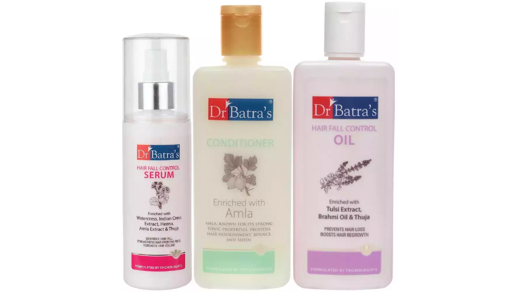 Dr Batras Hair Fall Control Serum, Conditioner And Hair Fall Control Oil Combo (125ML+200ML+200ML) (1Pack)