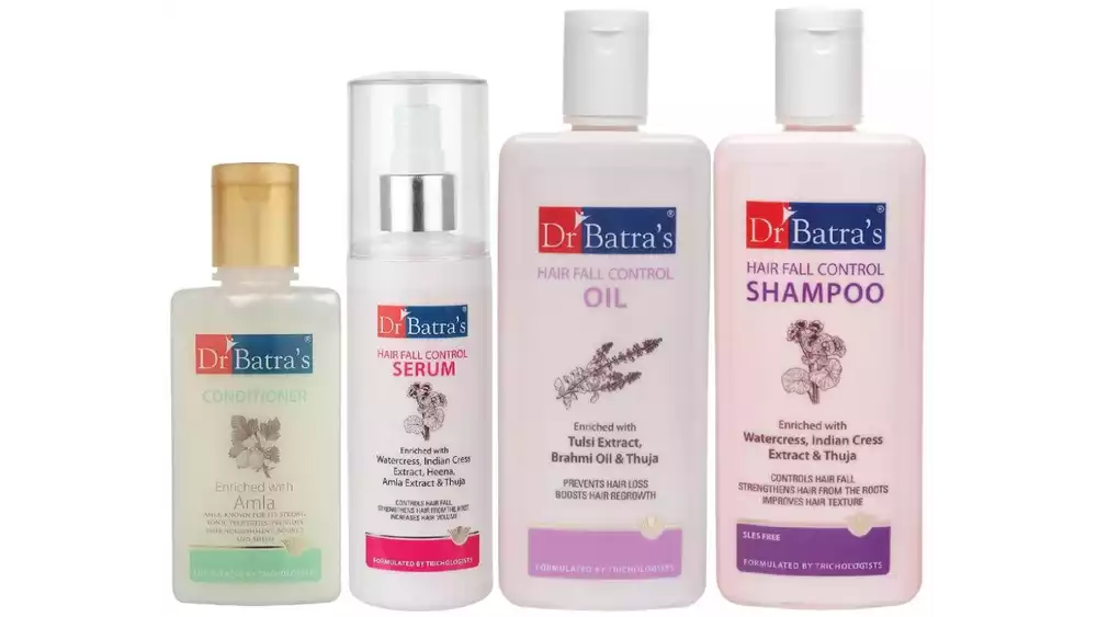 Dr Batras Hair Fall Control Serum, Oil, Shampoo & Conditioner Combo (125ml+200ml+200ml+100ml) (1Pack)
