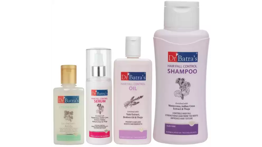 Dr Batras Hair Fall Control Serum, Oil, Shampoo & Conditioner Combo (125ml+200ml+500ml+100ml) (1Pack)