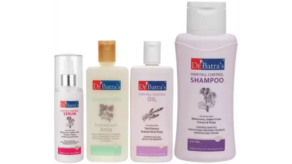 Dr Batras Hair Fall Control Serum, Oil, Shampoo & Conditioner Combo (125ml+200ml+500ml+200ml) (1Pack)
